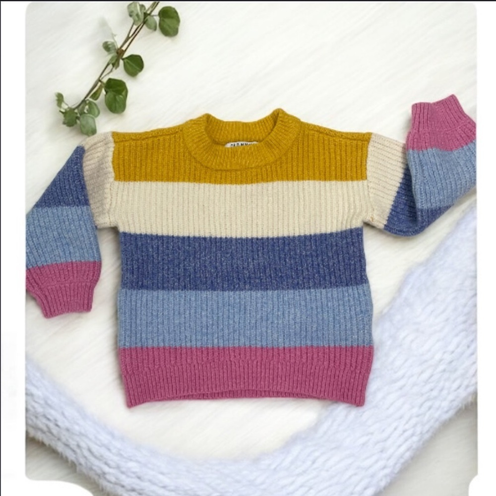 Old Navy Toddler Girls Multi-Colored Striped Knit Sweater